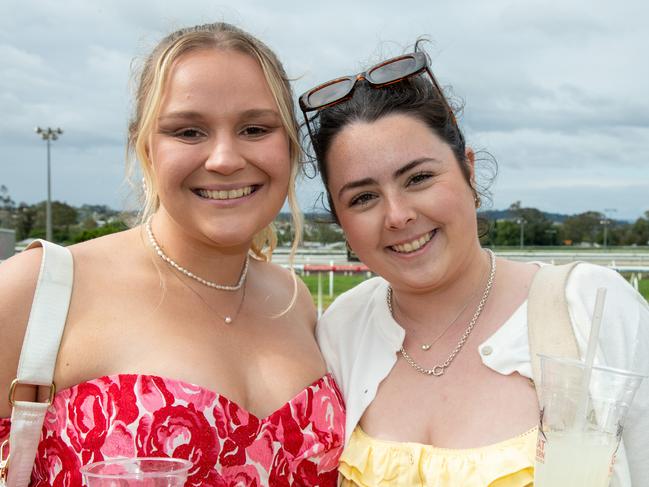 Indigo Lock (left) and Cate Koelmeyer. IEquine Toowoomba Weetwood Raceday - Clifford Park Saturday September 28, 2024 Picture: Bev Lacey