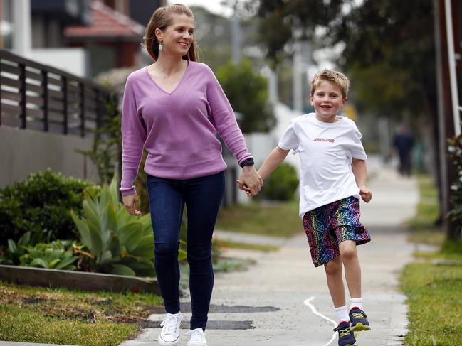 Sunny Phillips with his mum Rachel. Sunny, aged five, suffers from arthritis. Picture: Sam Ruttyn