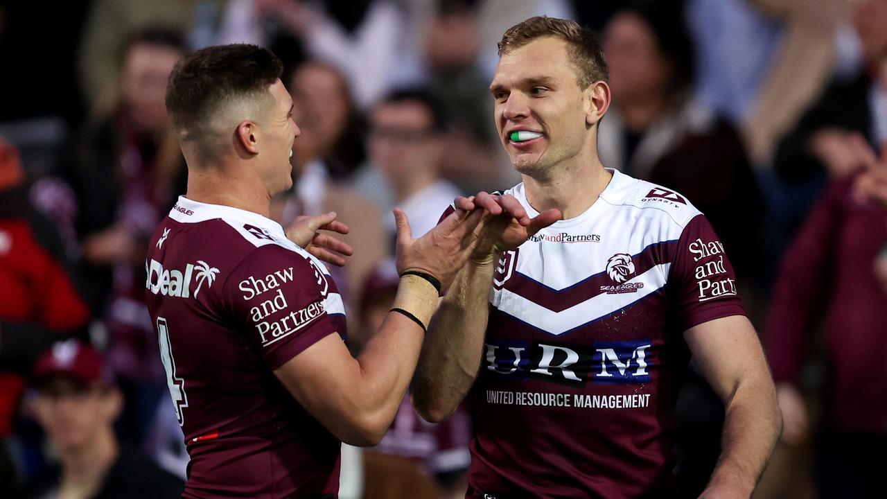 Tom Trbojevic was unstoppable for the Sea Eagles on Sunday afternoon. Picture: Brendon Thorne/Getty Images