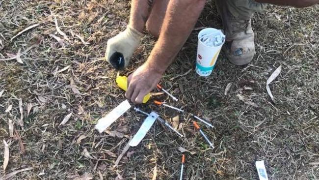 Good Samaritans picked up dumped syringes at Lillydale Lake.