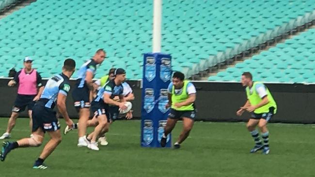 Cabramatta players defend against the NSW Blues. Picture: Chandrakant Pandit