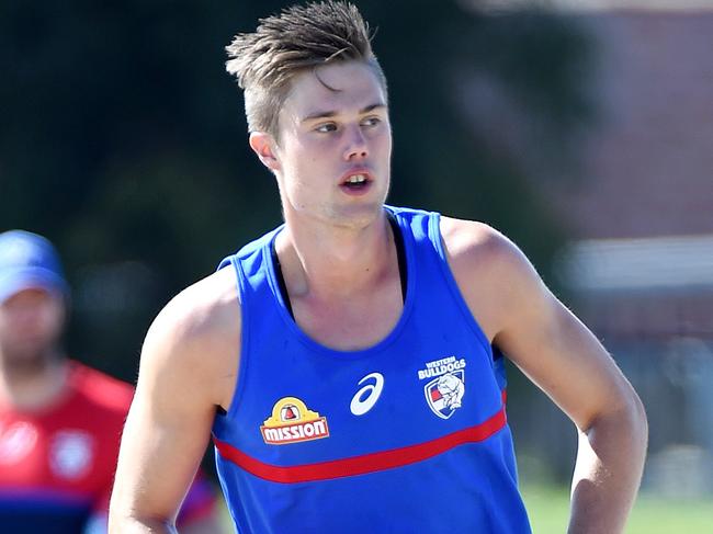 Josh Schache at Western Bulldogs training session at Whitten oval.  Picture: Nicole Garmston