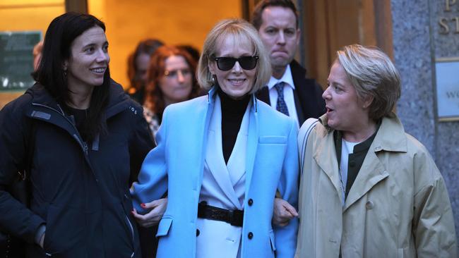 E. Jean Carroll leaves Manhattan Federal Court on Thursday. Picture: AFP