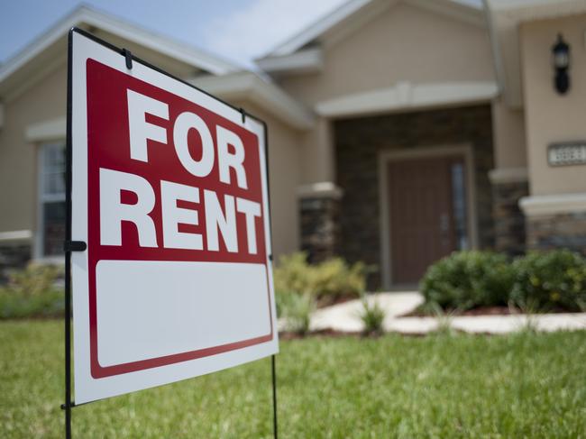 For Rent sign in front of new house