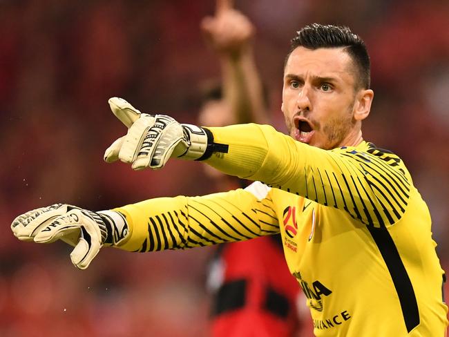 Vedran Janjetovic of the Wanderers reacts during the Round 20 A-League match between the Western Sydney Wanderers and the Newcastle Jets at Spotless Stadium in Sydney, Friday, February 16, 2018. (AAP Image/Dean Lewins) NO ARCHIVING, EDITORIAL USE ONLY