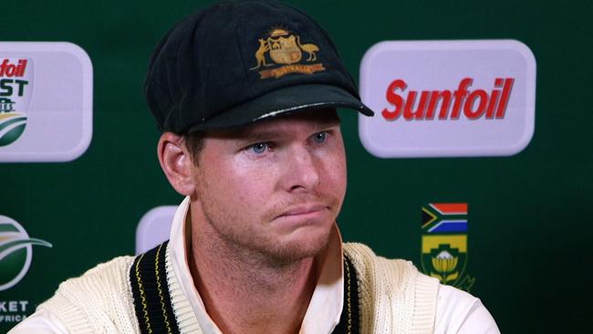 Steve Smith during his agonising press conference.