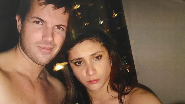 Gable Tostee and Warriena Wright inside his 14th floor Surfers Paradise apartment in an image released by the court yesterday.