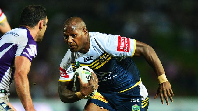 The North Queensland Cowboys v Melbourne Storm from 1300 Smiles Stadium. Cowboys Robert Lui. Picture: Zak Simmonds