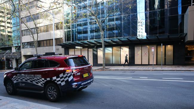 A view of the US Consulate in North Sydney after it was attacked. Picture: NewsWire / Gaye Gerard