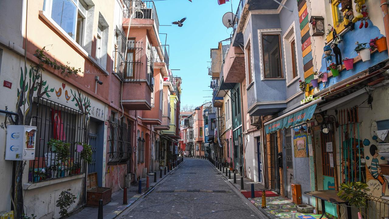 A deserted street at Balat district in Istanbul over Easter. Picture: Ozan Kose/AFP