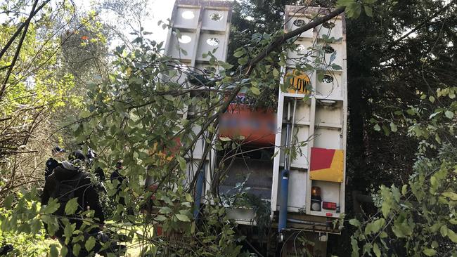 The truck was within a metre of ploughing into the house but went straight down the side of the yard. Picture: Josh Fagan