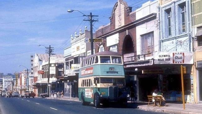 The stretch of Parramatta Rd where the milk bar sits was once a bustling area, as seen in this 1973 photograph.