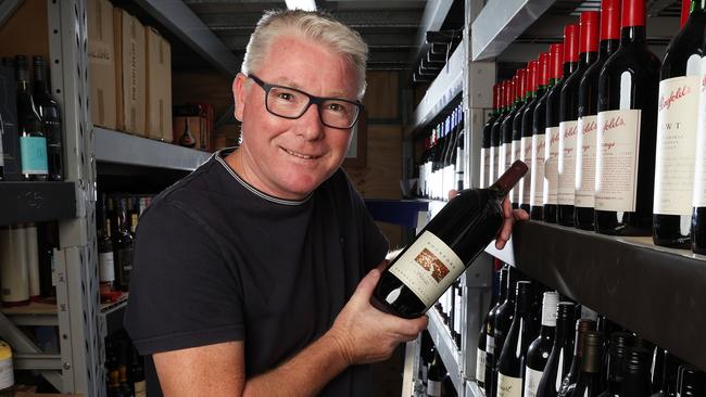 Wine auctioneer Darren Davis at his wine warehouse, Northgate. Picture: Liam Kidston