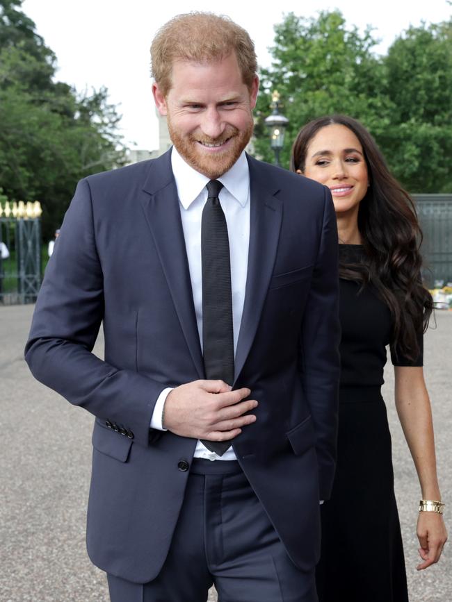 Prince Harry, Duke of Sussex and Meghan Duchess of Sussex met wellwishers at Windsor Castle on September 10. Picture: Chris Jackson – WPA Pool/Getty Images