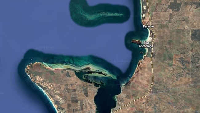 Mr Appleby was last seen surfing at Granites Beach, south of Streaky Bay where he grew up. Picture: Google Maps