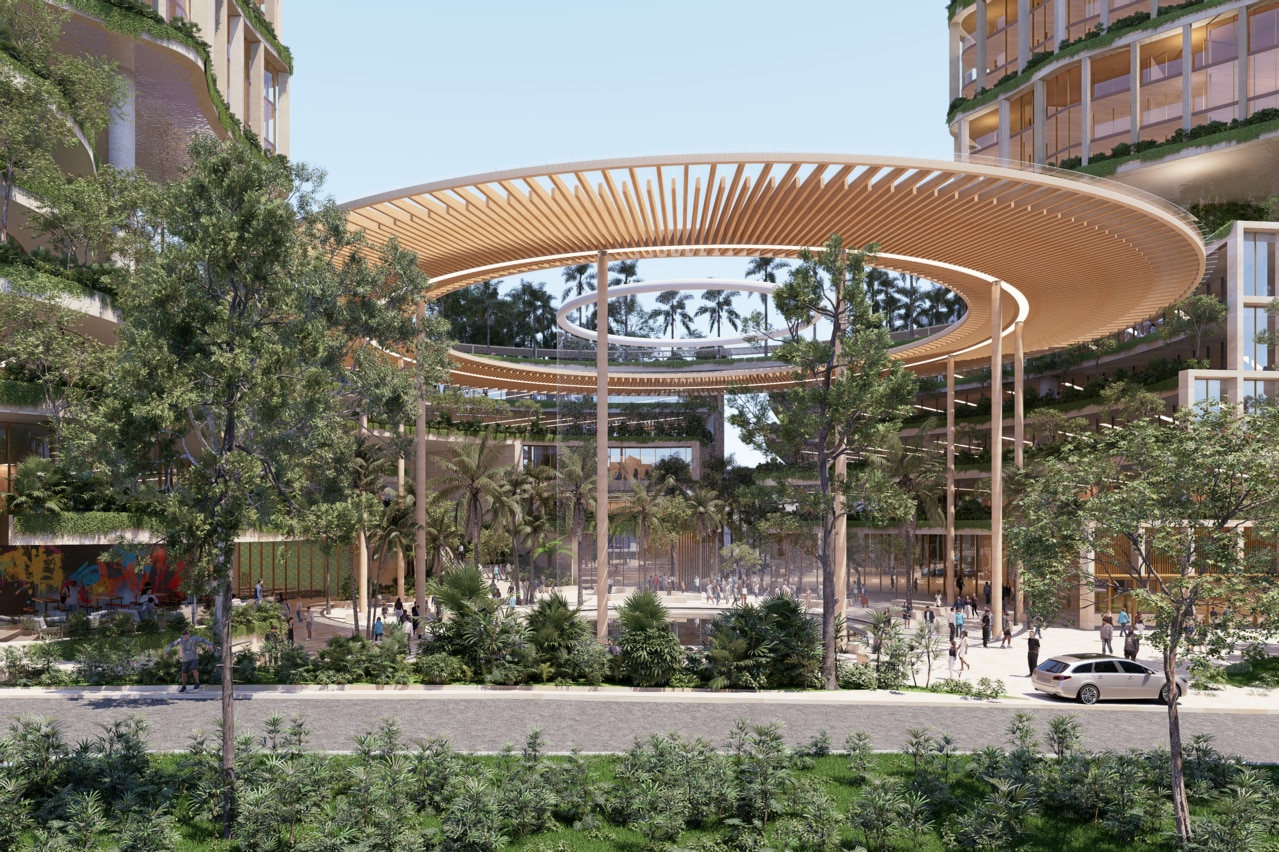 An artist's impression of the High Street view of Toowong Central.