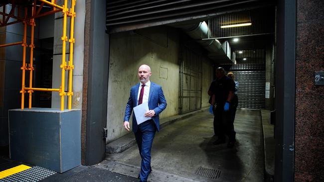 James Mawhinney outside the Melbourne Magistrates Court after his hearing on Tuesday. Picture: Luis Enrique Ascui