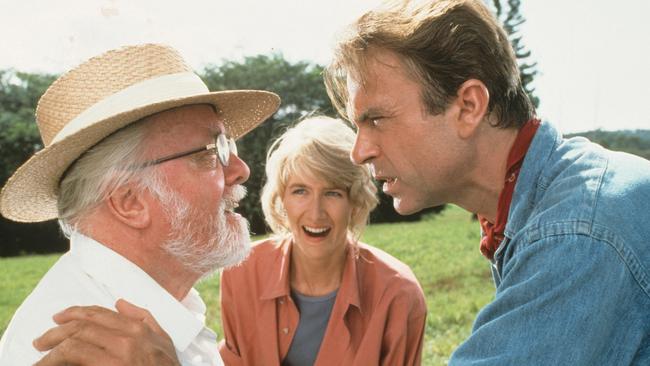 Richard Attenborough, Laura Dern and Sam Neill in Jurassic Park.