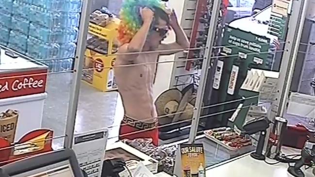 Zye Allen, 18, played with his clown wig during the incident. Picture: Supplied