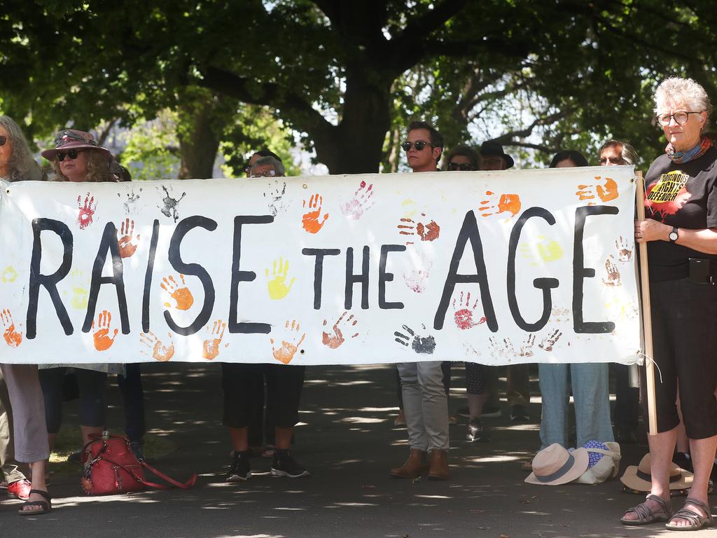 Raise the Age rally on parliament lawns in Hobart last month. Picture: Nikki Davis-Jones