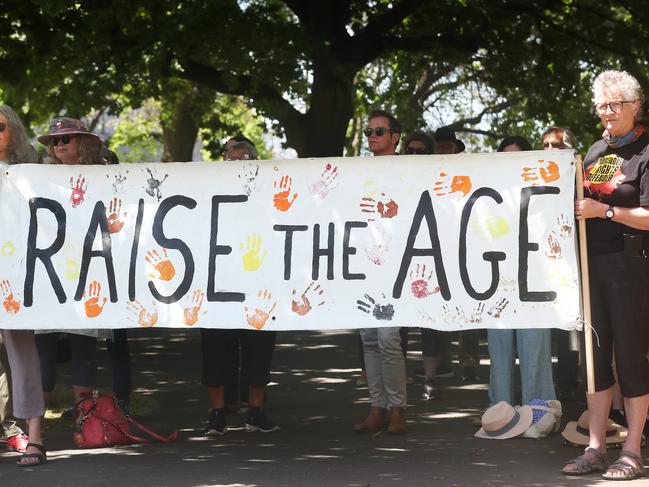 Raise the Age rally on parliament lawns in Hobart last month. Picture: Nikki Davis-Jones