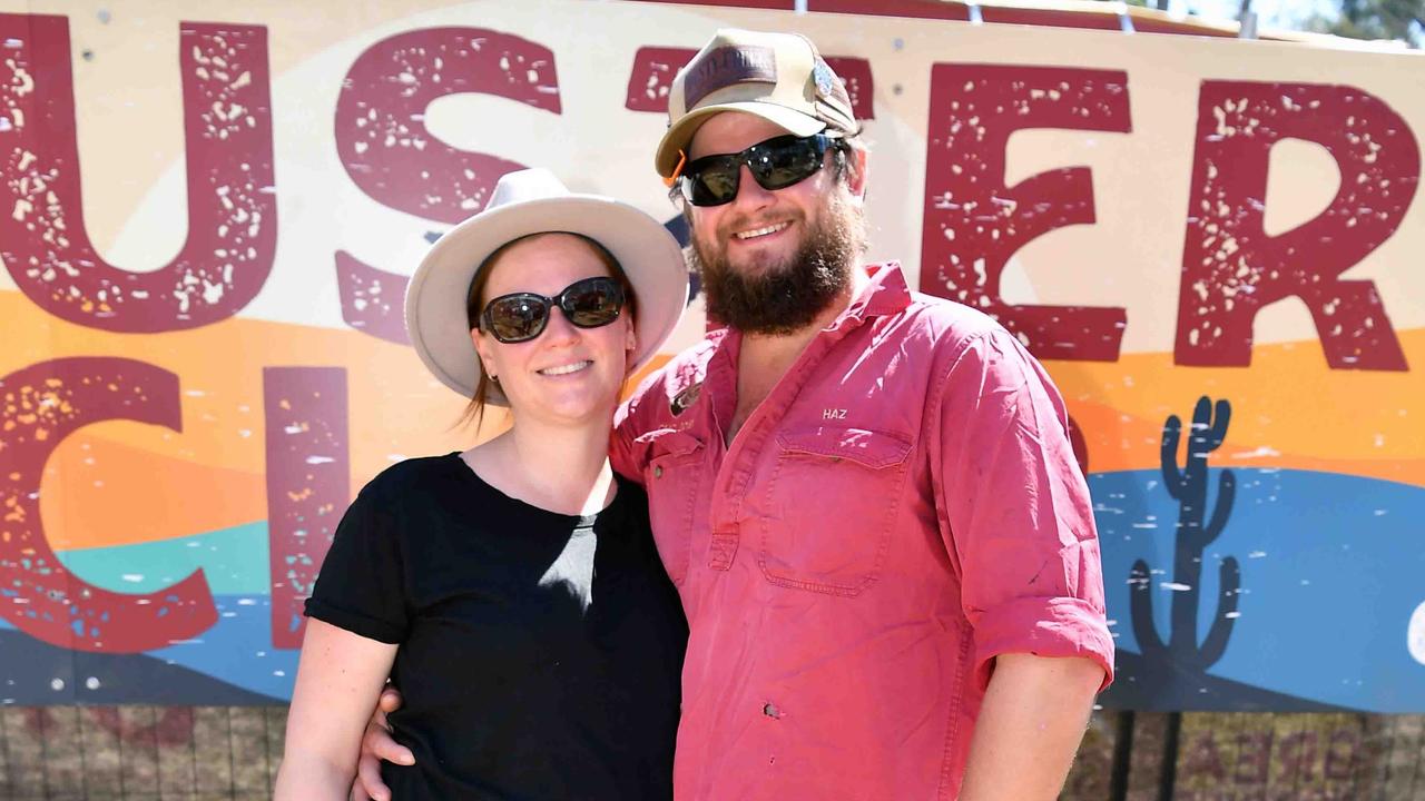 Bryony and Harry Hughes at the Gympie Muster. Picture: Patrick Woods.