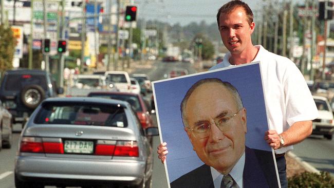 Dutton on the campaign trail during the 2001 election in Queensland’s Dickson constituency.