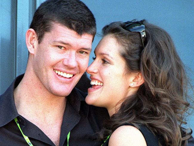 Malkah with then-fiance James Packer in 1998.