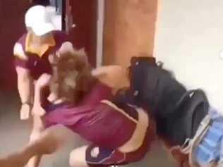 A schoolyard fight caught on video at Gympie State High School has caused outrage on social media. Picture: Contributed