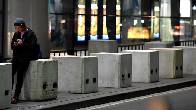 Concrete bollards along Spencer St. Picture: Nicole Garmston