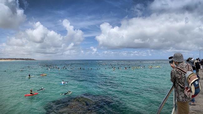 Fight for the Bight 2019, a national day of action in the fight against drilling in the Great Australian Bight. Picture: AAP