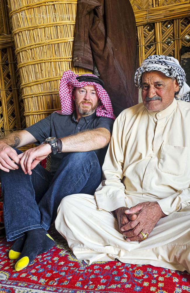 David Smyth (left) visited Iraq in August last year. Picture: Supplied