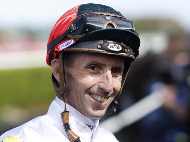 SYDNEY, AUSTRALIA - APRIL 09: Nash Rawiller on Kinloch returns to scale after winning race 3 the Polytrack Provincial-Midway Championships Final during The Championships Day 2, Longines Queen Elizabeth Stakes Day, at Royal Randwick Racecourse on April 09, 2022 in Sydney, Australia. (Photo by Mark Evans/Getty Images)