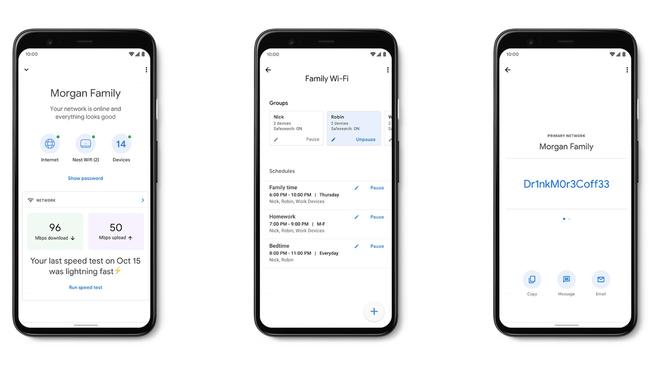 Setting up Family Wi-Fi within the Google Home app.
