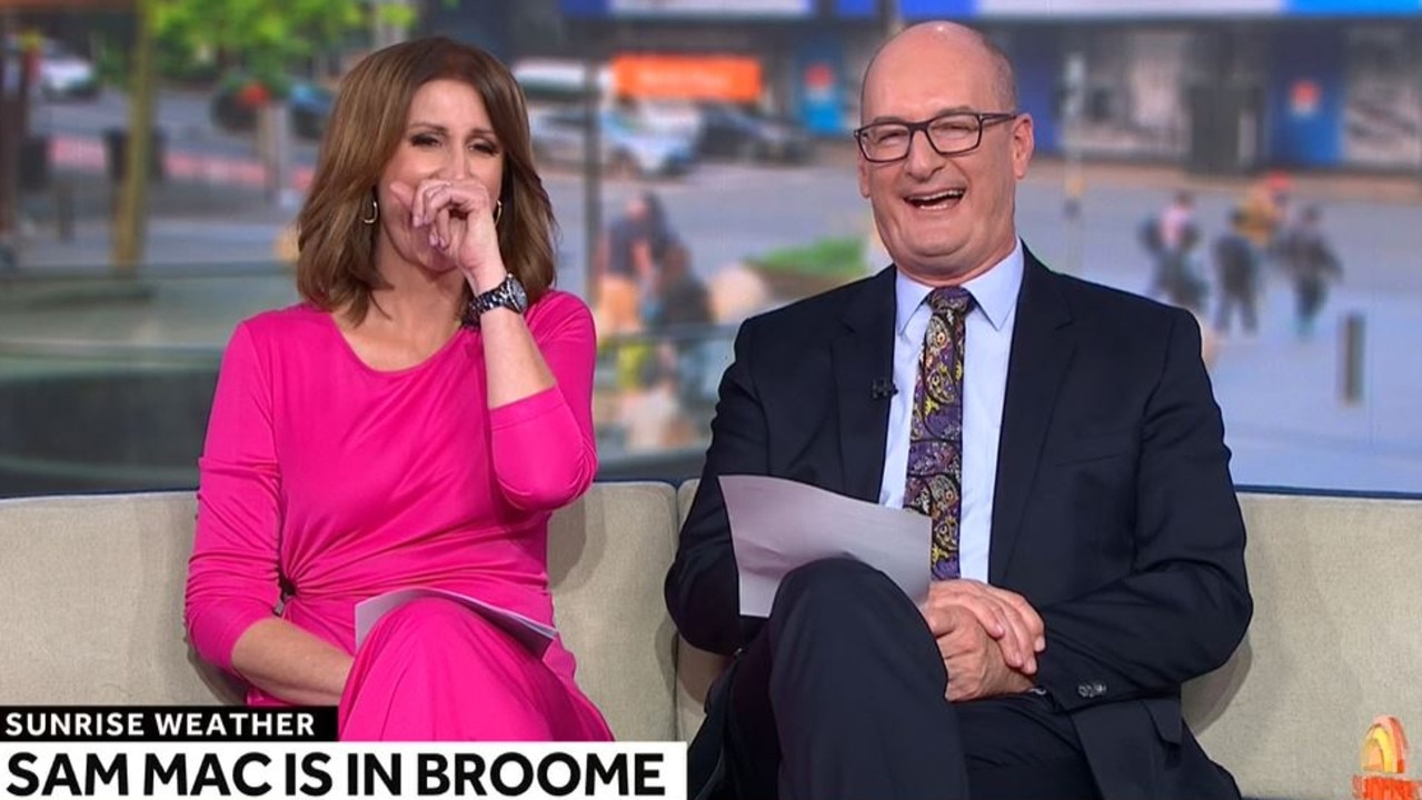 Barr and Kochie were loving it in the studio