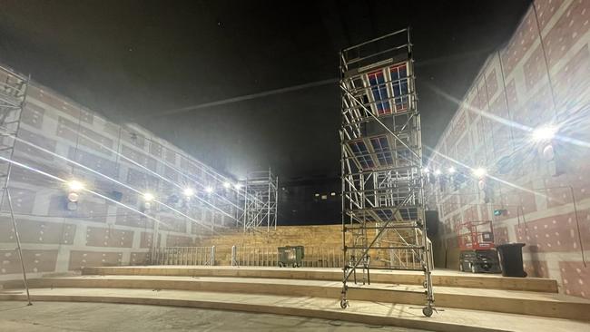 Construction in progress of the $2m Event Cinema complex at Earlville Shopping Town. Picture: BCC Cinemas Earlville