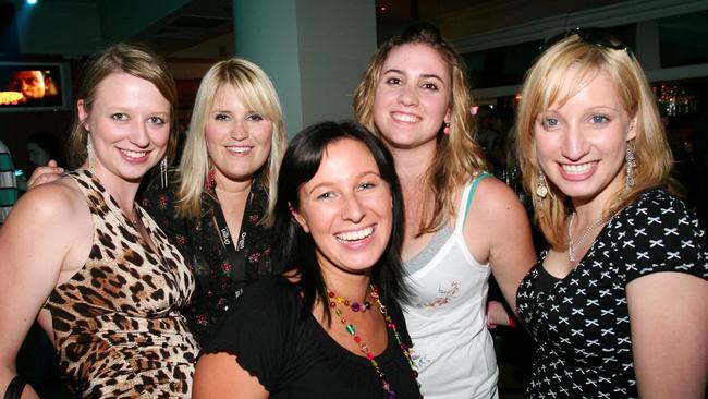 ‘90s night at Swish Nightclub in 2006. Pictured from left: Claire Tanner, Rachel Gould, Kim Gardiner, Amanda Sheaw and Leah Storr