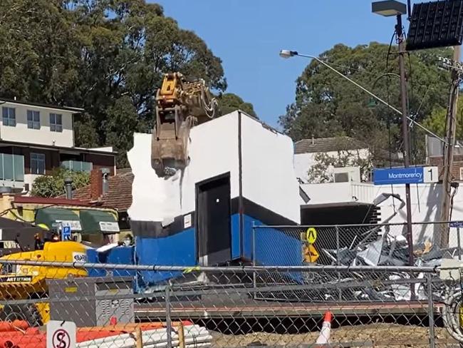 Montmorency train station demolition March 17 2023