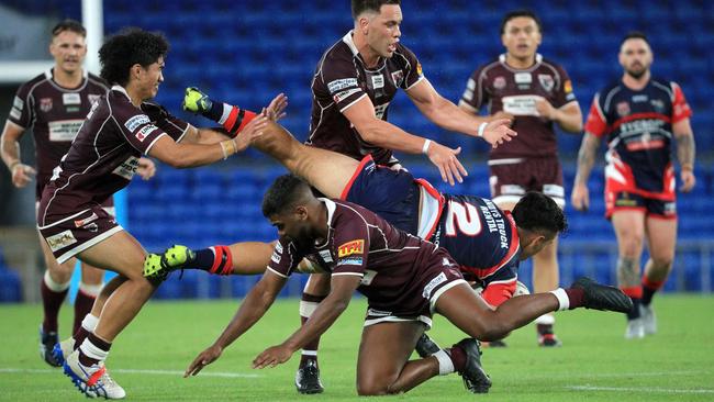 17th October 2020, Action during the Gold Coast Rugby League Under 18Ã•s Grand Final against the Burleigh Bears played at CBus Stadium Photo: Scott Powick Newscorp
