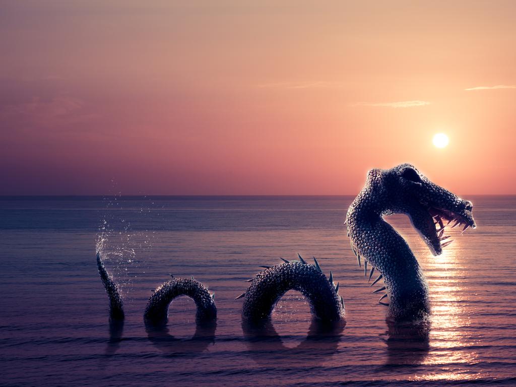 Photo composite of Loch Ness Monster