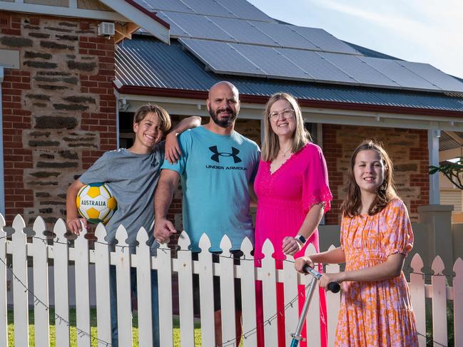 13th of November 2024  - Catherine and Lyndon Fisher with son Lucas and daughter Chloe out the front of their Gawler South home.Price growth by electorate. Spence has seen the highest growth in median value since the last election. Photo: Naomi Jellicoe