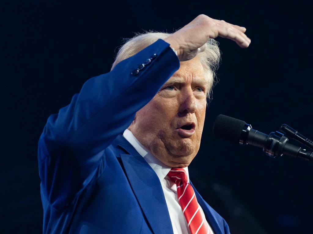 Donald Trump speaks during Turning Point USA’s AmericaFest at the Phoenix Convention Centre. Picture: Getty Images via AFP