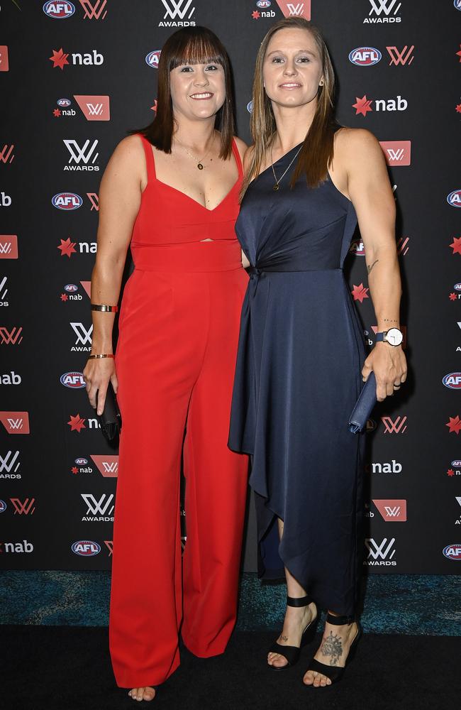 Freo’s Kiara Bowers and partner Adele.