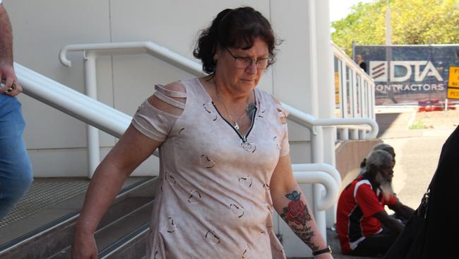 Deborah Mason outside the Supreme Court where she has pleaded guilty to attempting to pervert the course of justice and interfering with a corpse. Picture: Jason Walls