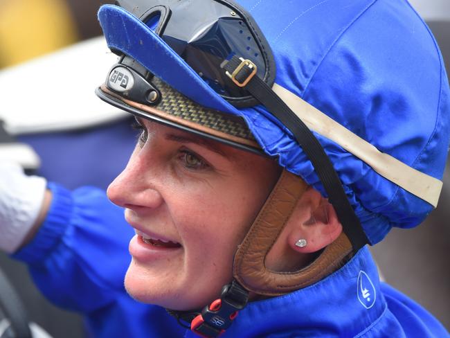 Jamie Kah after Kallos won the CARM Trophy at Flemington Racecourse on March 04, 2023 in Flemington, Australia. (Photo by Reg Ryan/Racing Photos via Getty Images)