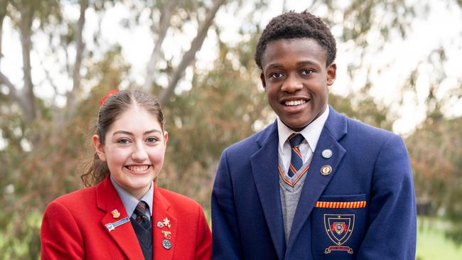 St Ignatius' College captains for 2025 Gabrielle Elias and Tumbika Kalua. Picture: Supplied