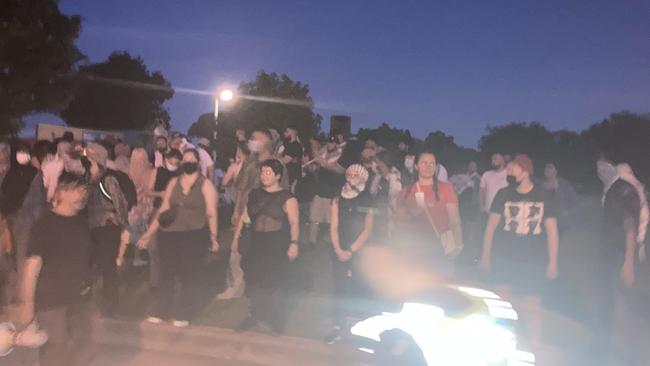 Some of the pro-Palestinian protesters in Caulfield.