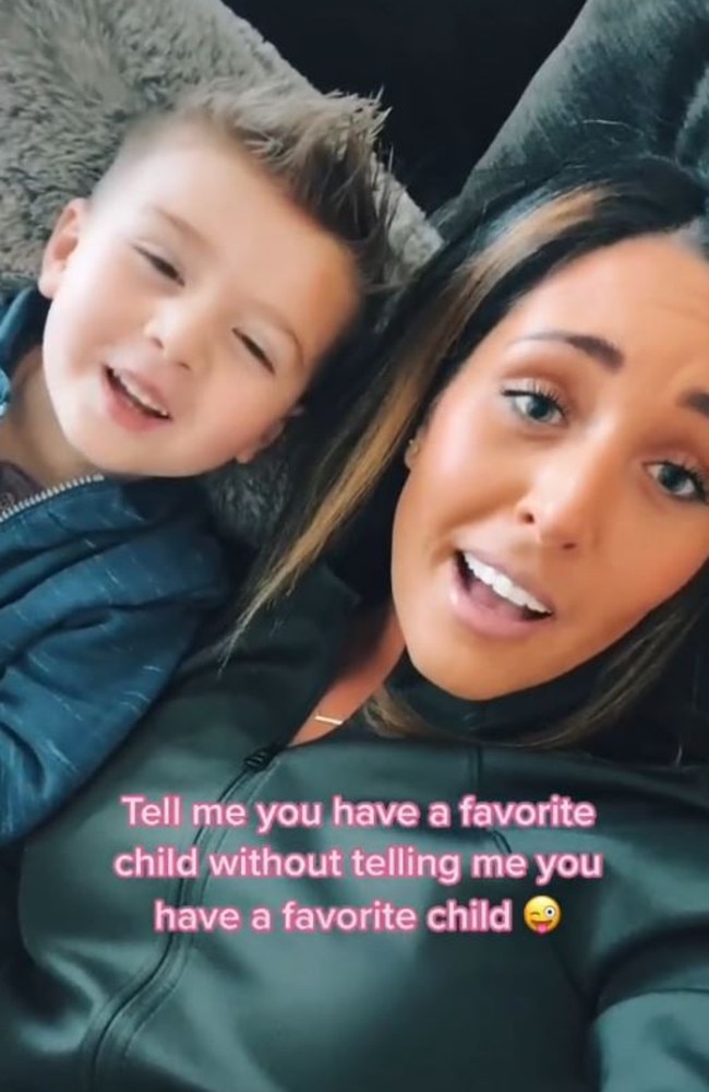 A mum of three has copped backlash online after she posted a video asking fellow mums to share who their favourite child is. Picture: TikTok/oliviamsmith33