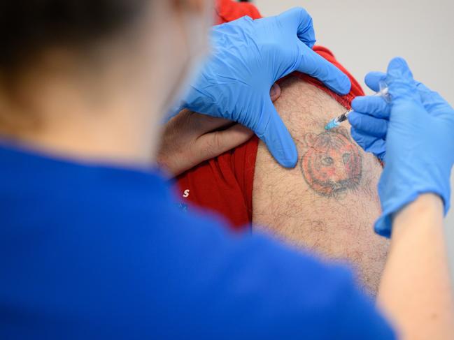 A man receives his Covid booster shot. Picture: Getty Images