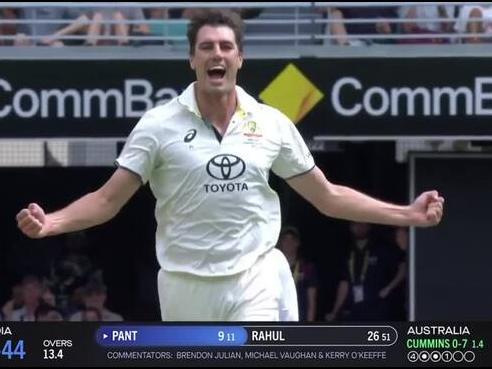 Cummins get his first of the third Test, picking up the big wicket of Pant